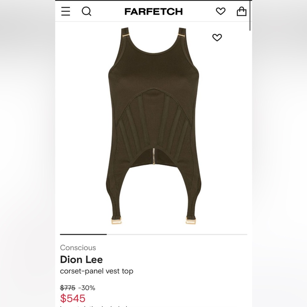 dion lee corset panel vest top tank